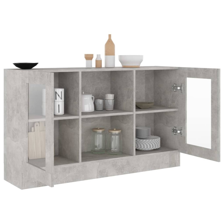 Vitrina de madera de ingeniería gris 120x30,5x70