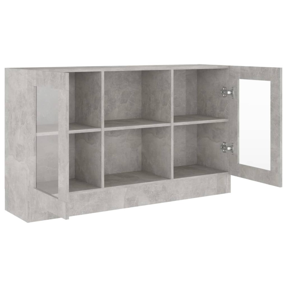 Vitrina de madera de ingeniería gris 120x30,5x70