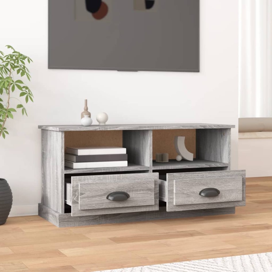 Mueble para TV madera contrachapada gris Sonoma 93x35,5x45