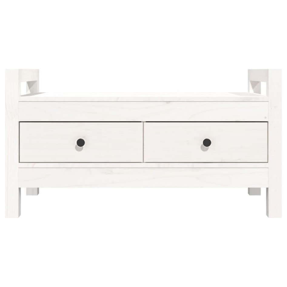 Banco de recibidor madera maciza de pino blanco 80x40x43