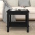Mesa de centro de madera maciza de pino negra 50x50x45