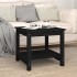 Mesa de centro de madera maciza de pino negra 50x50x45