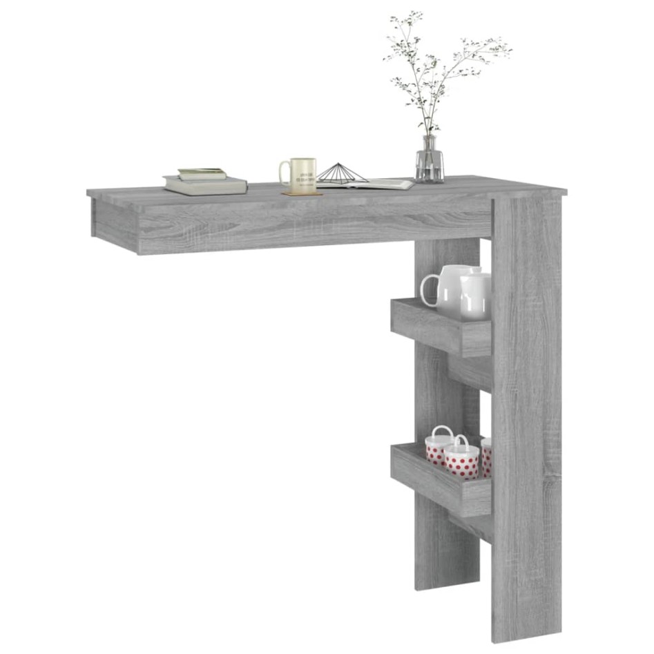Mesa de bar de pared madera contrachapada gris