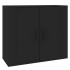 Aparador de madera contrachapada negro 80x33x70