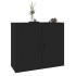 Aparador de madera contrachapada negro 80x33x70