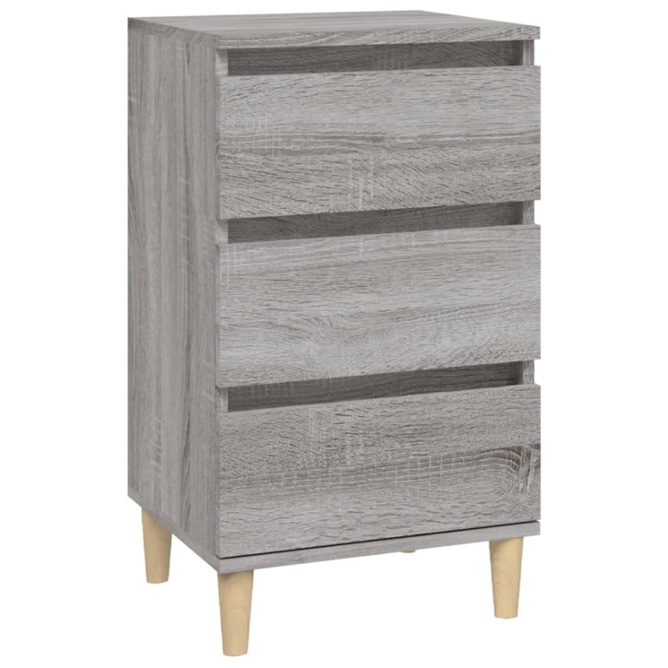 Mesita de noche madera contrachapada gris Sonoma 40x35x70