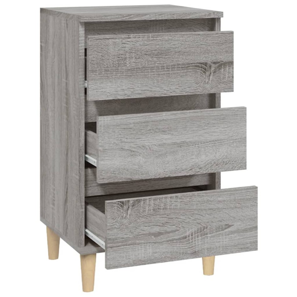 Mesita de noche madera contrachapada gris Sonoma 40x35x70