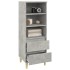 Aparador alto madera contrachapada gris hormigón 40x36x110