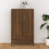 Aparador alto de madera contrachapada marrón roble 70x31x115