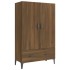 Aparador alto de madera contrachapada marrón roble 70x31x115