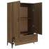 Aparador alto de madera contrachapada marrón roble 70x31x115