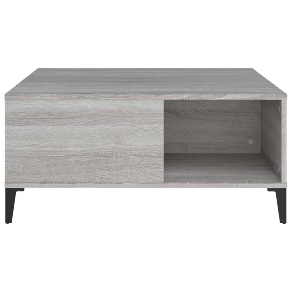 Mesa de centro madera contrachapada gris Sonoma 80x80x36,5