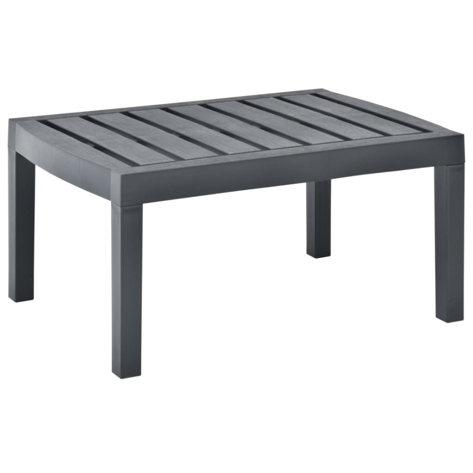 Mesa de jardín de plástico gris antracita 78x55x38