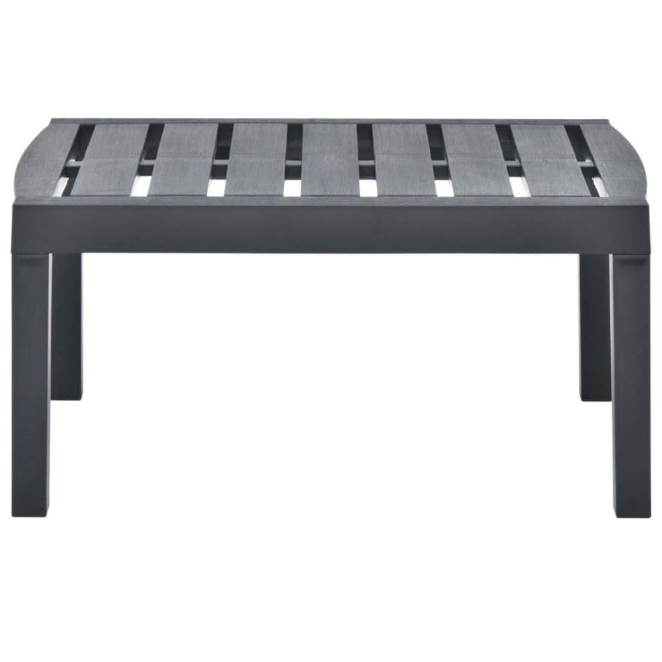 Mesa de jardín de plástico gris antracita 78x55x38