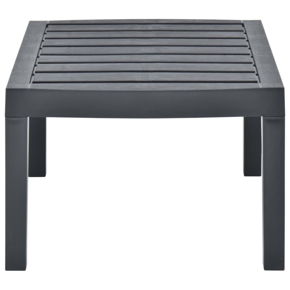 Mesa de jardín de plástico gris antracita 78x55x38
