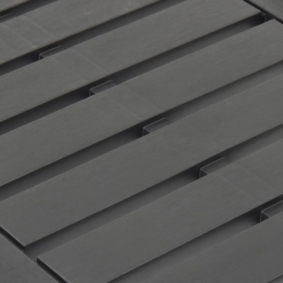 Mesa de jardín de plástico gris antracita 78x55x38