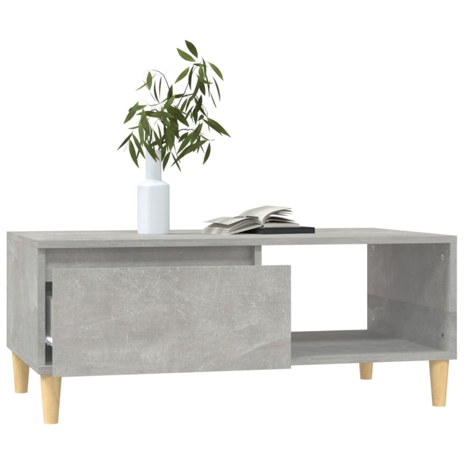 Mesa de centro madera contrachapada gris hormigón 90x50x36,5