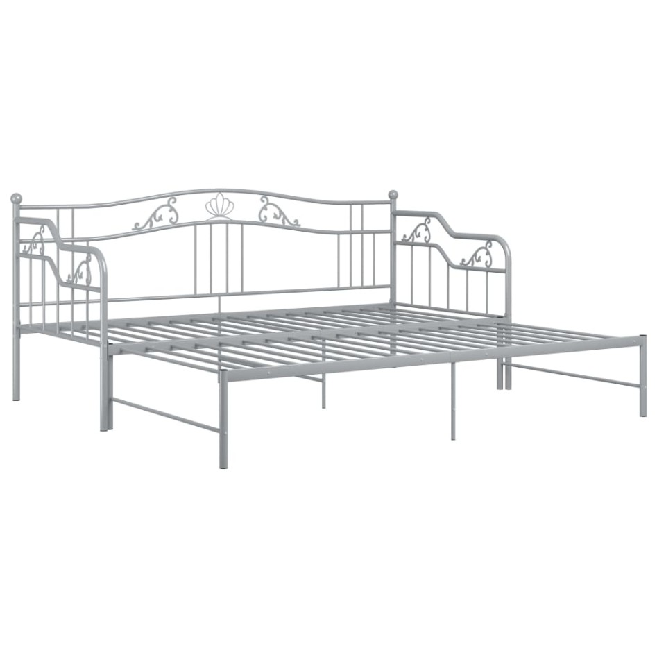 Estructura de sofá cama extraíble de metal gris 90x200
