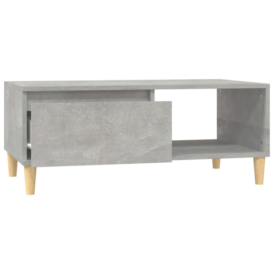 Mesa de centro madera contrachapada gris hormigón 90x50x36,5