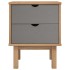 Mesita de noche OTTA madera de pino marrón y gris 45x39x57