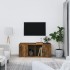 Mueble para TV madera contrachapada roble ahumado 100x35x40