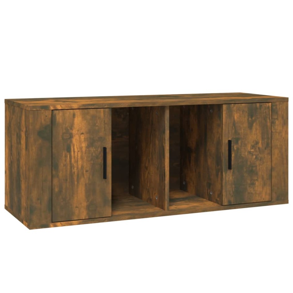 Mueble para TV madera contrachapada roble ahumado 100x35x40
