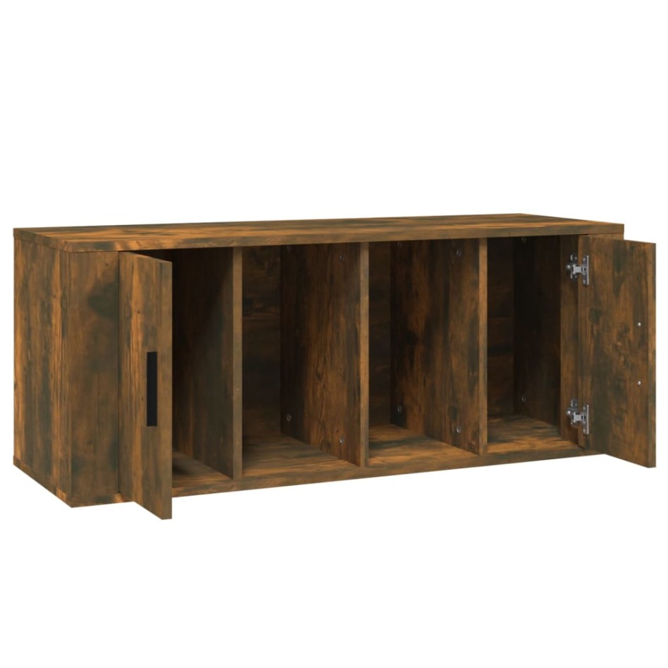 Mueble para TV madera contrachapada roble ahumado 100x35x40