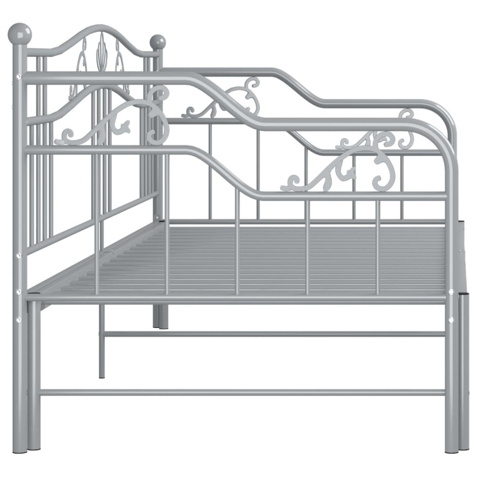 Estructura de sofá cama extraíble de metal gris 90x200