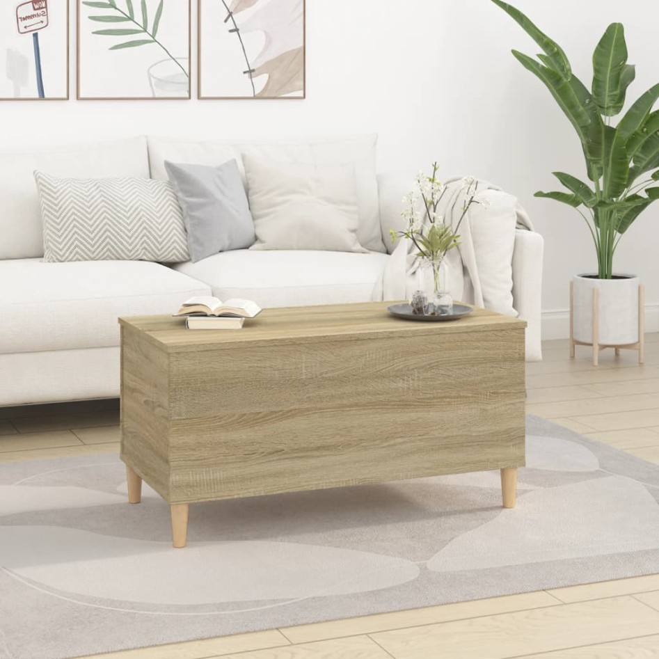Mesa de centro madera contrachapada roble Sonoma 90x44,5x45