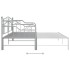 Estructura de sofá cama extraíble de metal gris 90x200