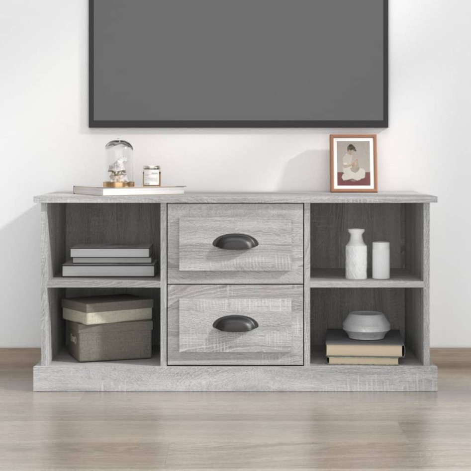 Mueble para TV madera contrachapada gris Sonoma 99,5x35,5x48