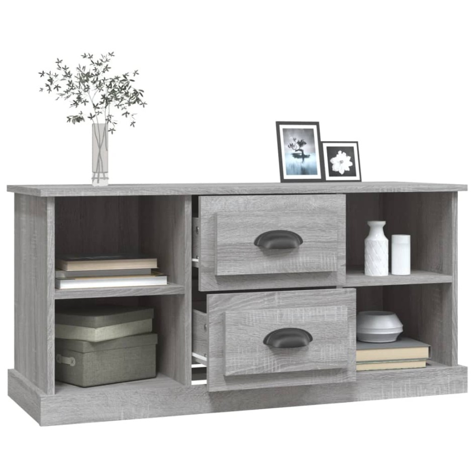 Mueble para TV madera contrachapada gris Sonoma 99,5x35,5x48