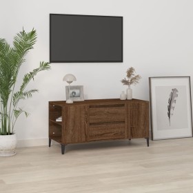 Mueble para TV madera contrachapada marrón roble 102x44,5x50