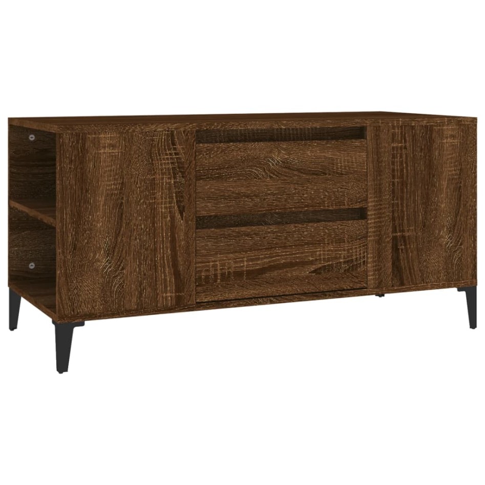 Mueble para TV madera contrachapada marrón roble 102x44,5x50