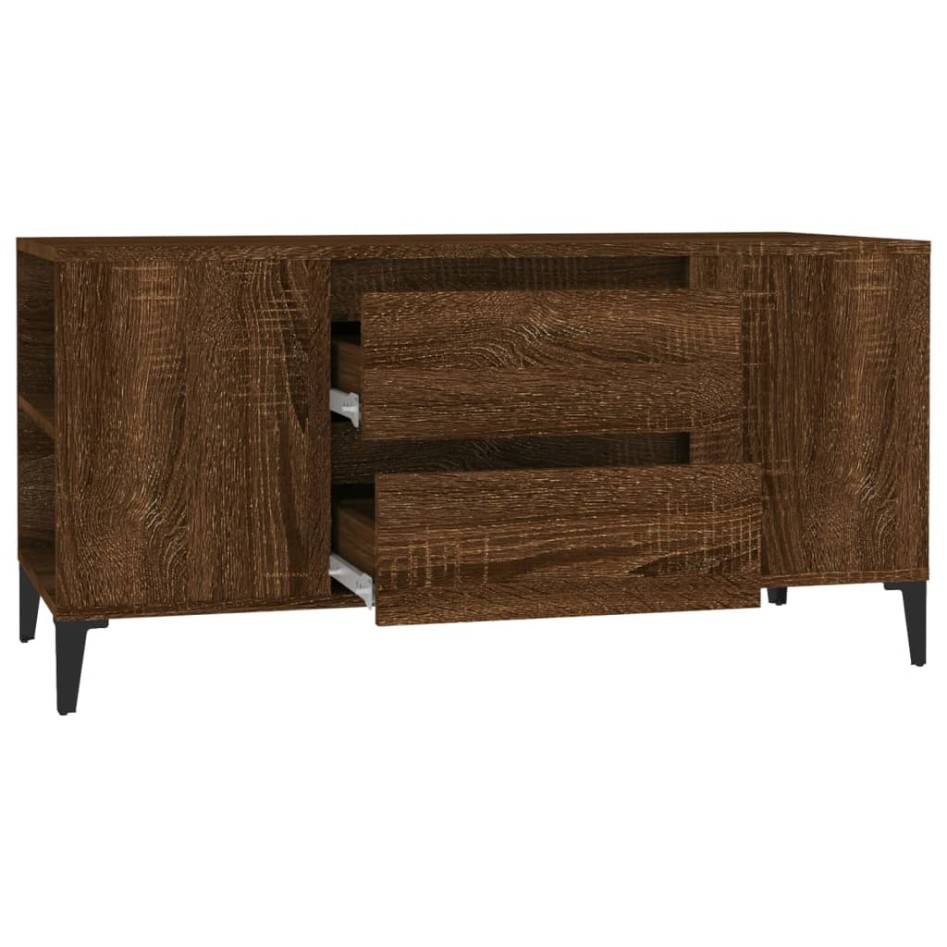 Mueble para TV madera contrachapada marrón roble 102x44,5x50