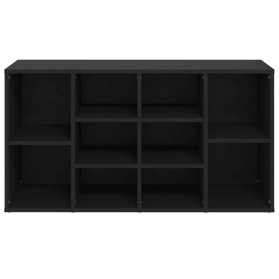 Banco zapatero de madera contrachapada negro 103x30x54,5