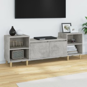 Mueble para TV madera contrachapada gris hormigón 160x35x55