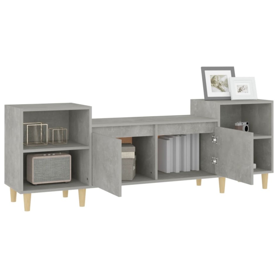 Mueble para TV madera contrachapada gris hormigón 160x35x55