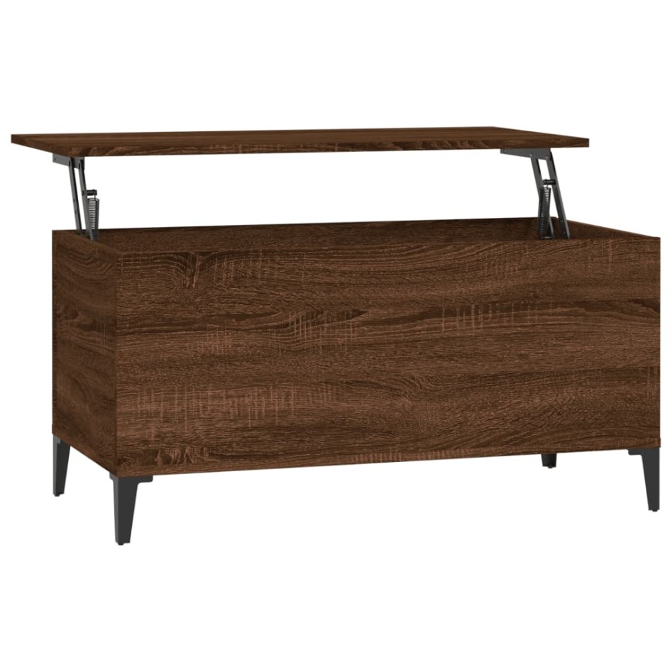 Mesa de centro madera contrachapada roble marrón 90x44,5x45