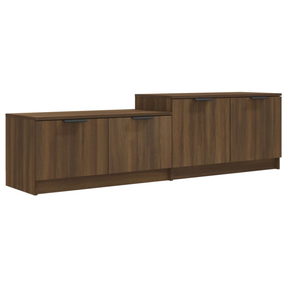Mueble de TV madera contrachapada roble marrón 158,5x36x45