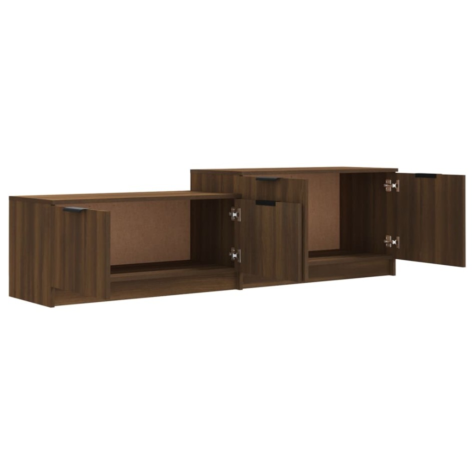 Mueble de TV madera contrachapada roble marrón 158,5x36x45