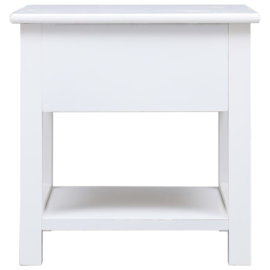 Mesa auxiliar madera de Paulownia blanco 40x40x40