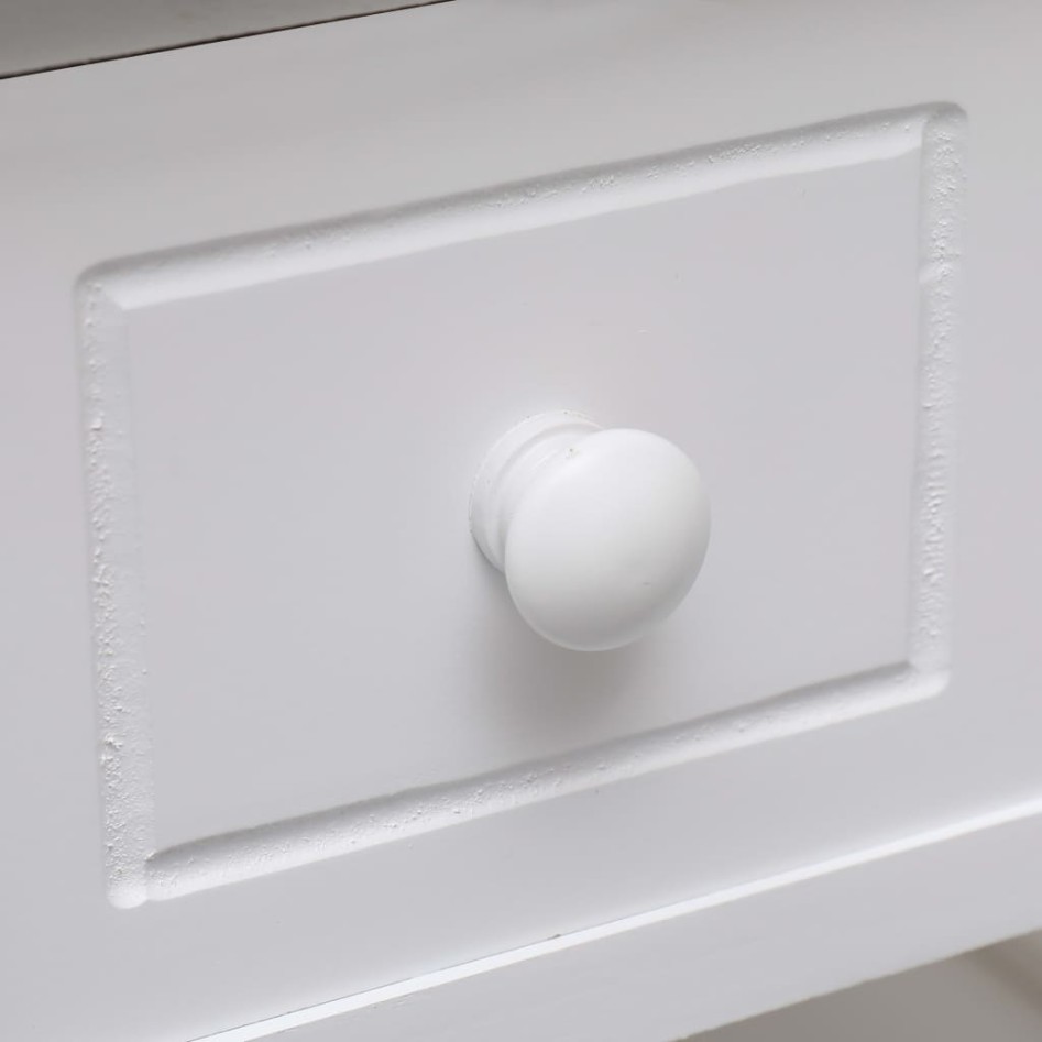 Mesa auxiliar madera de Paulownia blanco 40x40x40