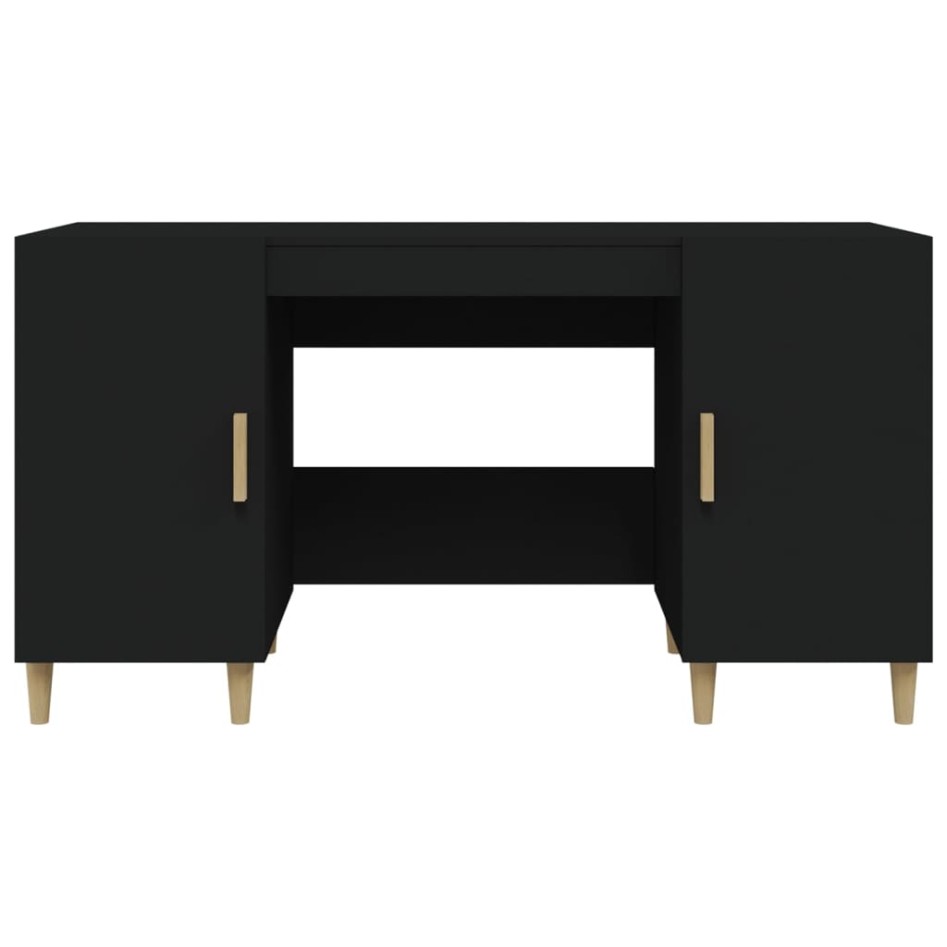 Escritorio de madera contrachapada negro 140x50x75