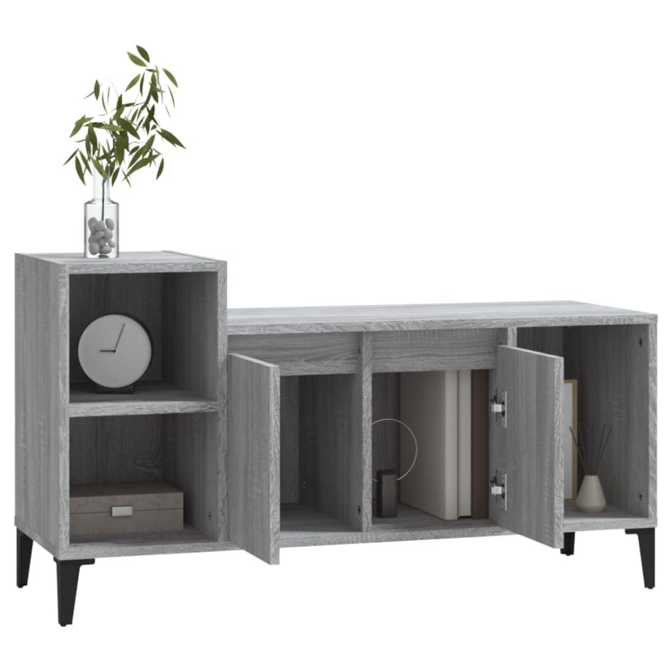 Mueble de TV madera contrachapada gris Sonoma 100x35x55