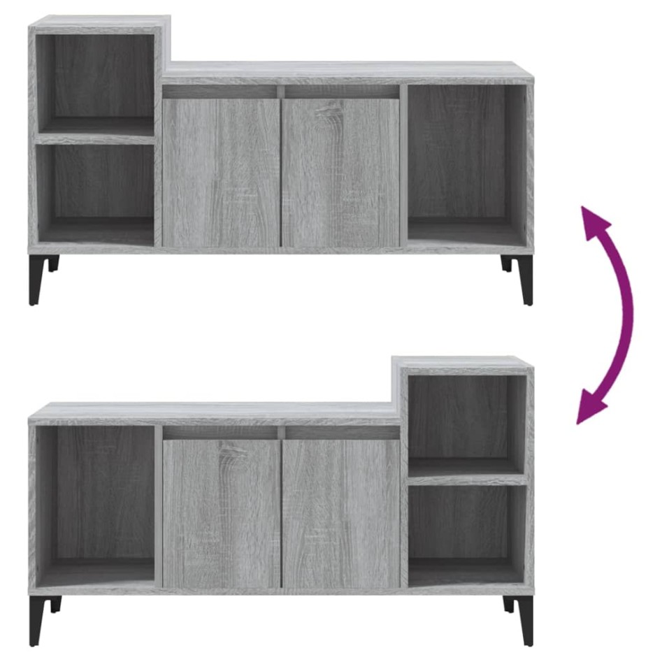 Mueble de TV madera contrachapada gris Sonoma 100x35x55