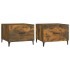 Mesas de centro con patas metal 2 uds roble ahumado 50x50x40