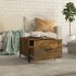 Mesas de centro con patas metal 2 uds roble ahumado 50x50x40