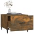 Mesas de centro con patas metal 2 uds roble ahumado 50x50x40