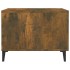 Mesas de centro con patas metal 2 uds roble ahumado 50x50x40